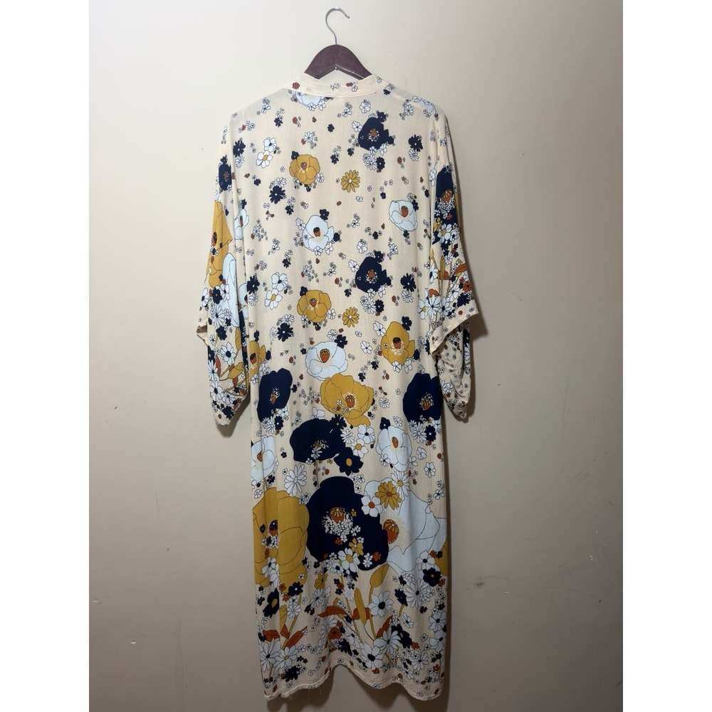 Free People Hidden Hills Maxi Kimono One Size Floral Boho - Picture 2 of 11